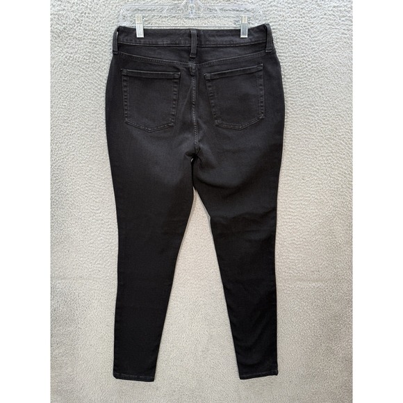 Time And Tru Jeans Womens 10 Black Denim High Rise Curvy Stretch Preppy NEW - Picture 2 of 10